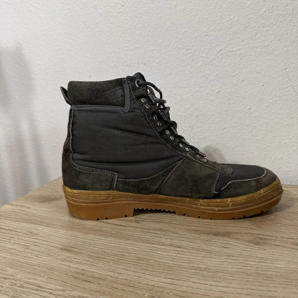 Pine Ridge‎ Gray Suede and Nylon High Top Gum Sole Sneakers Mens Size 10